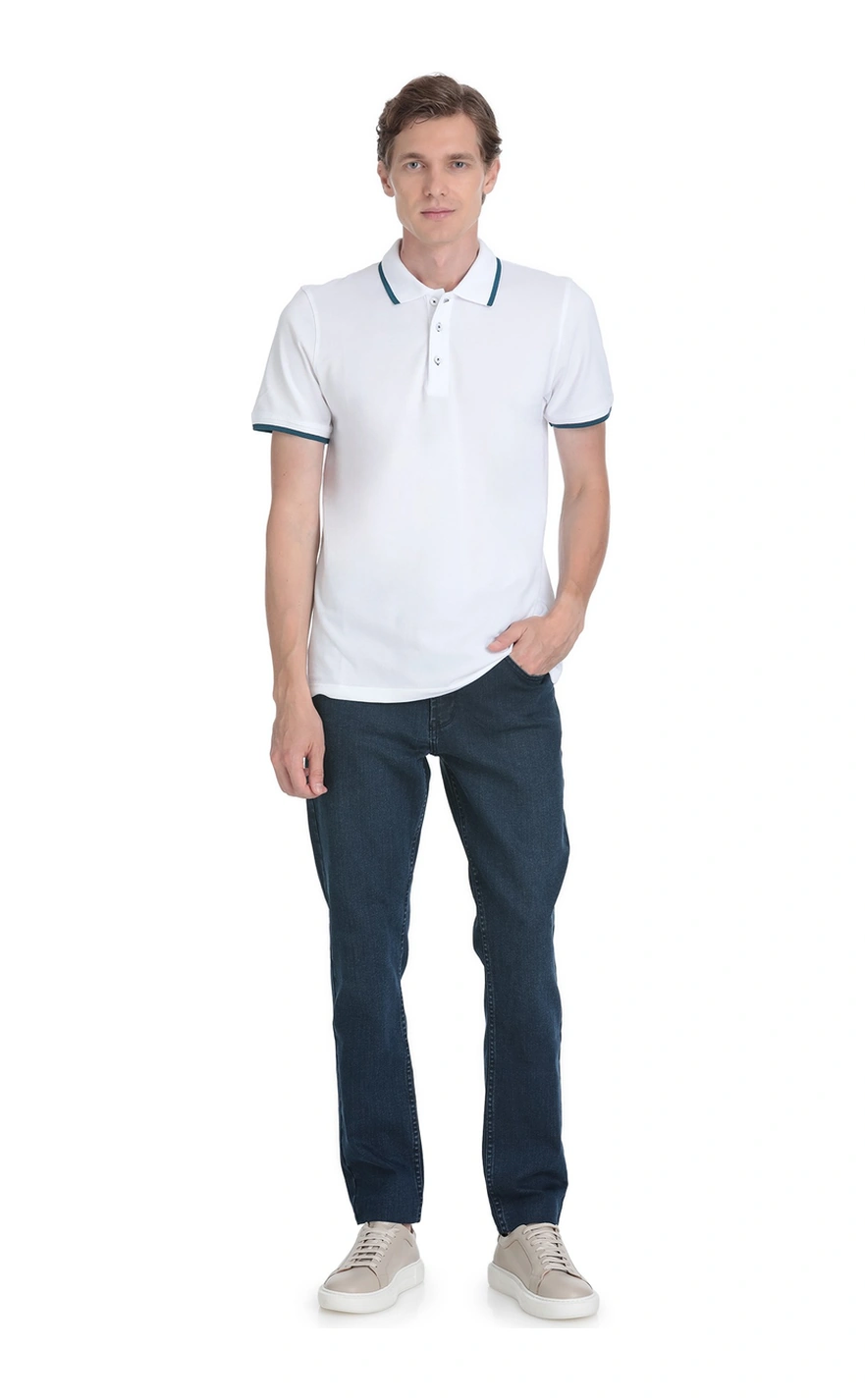 Hatemoğlu Beyaz Regular Fit 100% Pamuk Polo Yaka Rayon Tişört 36098 350501