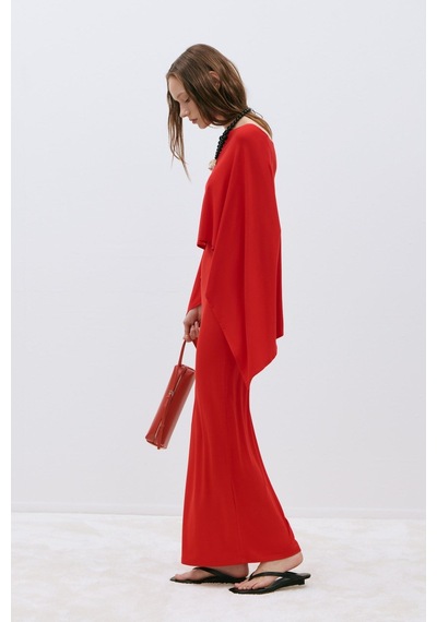 Suud Collection Kırmızı Rae Penye Pelerin