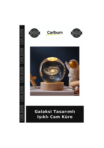 Özel Üretim Dekoratif Hediyelik Masaüstü Galaksi Tasarımlı Işıklı Cam Küre