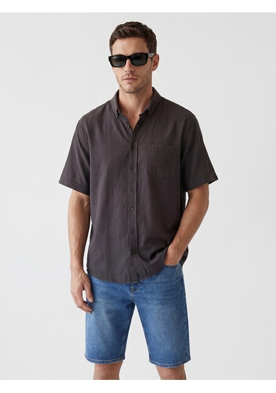 Lcwaıkıkı Classic Kahverengi Regular Fit Armürlü Erkek Gömlek
