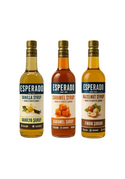 Şekersiz Sugar Free Vanilya Karamel Fındık Aromalı Kahve Şurubu 750 Mlx3 Adet Diğer