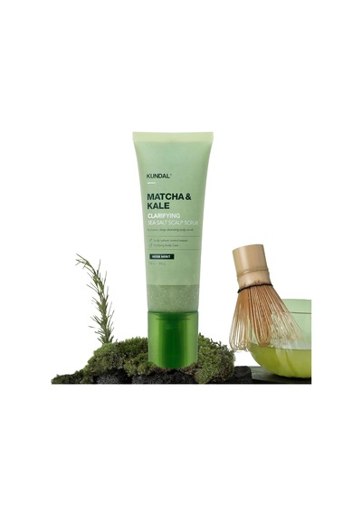 Yağlı Saçlara Dökülme Karşıtı Saç Derisi Peelingi Matcha&kale Clarifying Sea Salt Scalp Scrub