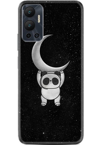 Infinix Hot 12 Kılıf Resimli Desenli Silikon Platinium Series Panda Moon 1811