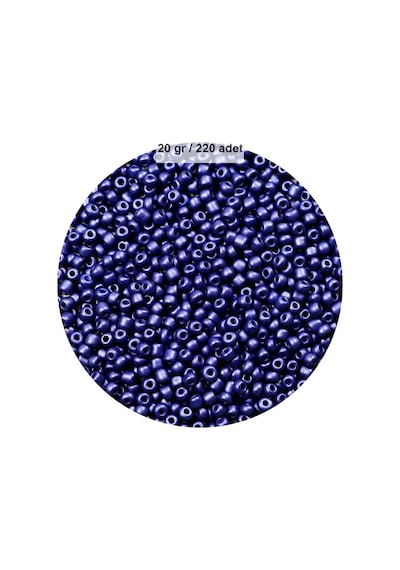 Lacivert Renk 4 Mm Yaklaşık 220 Adet/20 Gram Cam Boncuk Oya Yazma Bileklik Ve Kolye