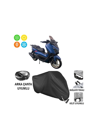 Musatti Glamaro Max 125 Motosiklet Brandası Arka Çanta Bağlantı,kilit Uyumlu Siyah