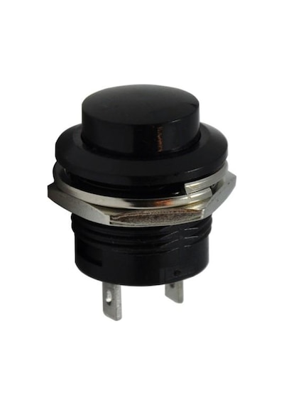 R13-507 16Mm Yaylı Push Buton - Siyah