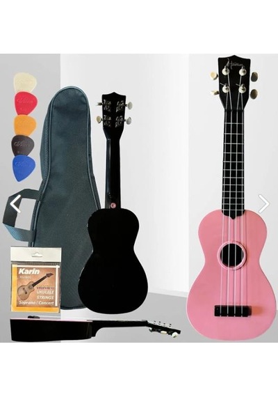 Xu21 - 4 Telli Abs Ukulele Pembe - Tel Hediyeli