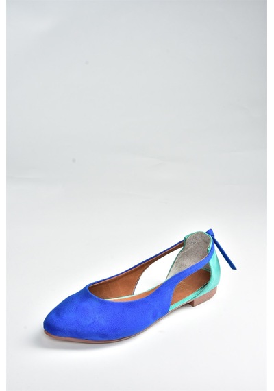 Fox Shoes Saks Mavi/su Yeşili Kadın Babet H726324002 Saks Mavi -Yeşil