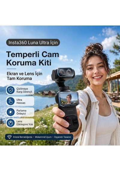 Insta360 Luna Ultra İle Uyumlu Temperli Cam Koruyucu