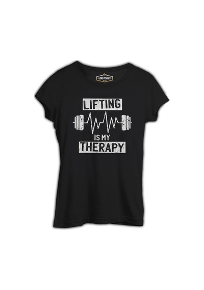 Bodybuilding - Lifting Therapy Siyah Kadın Tshirt 001