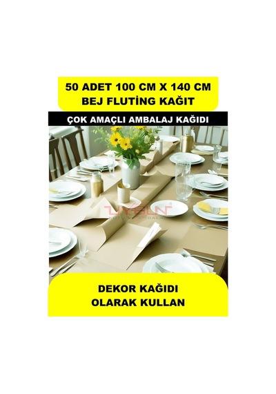 50 Adet 100cm X 140cm 100 Gr. Fluting Bej Ambalaj Kağıdı, Çeyiz Ev Eşyası Hediye Ürün Paketleme, Çocuk Etkinlikleri
