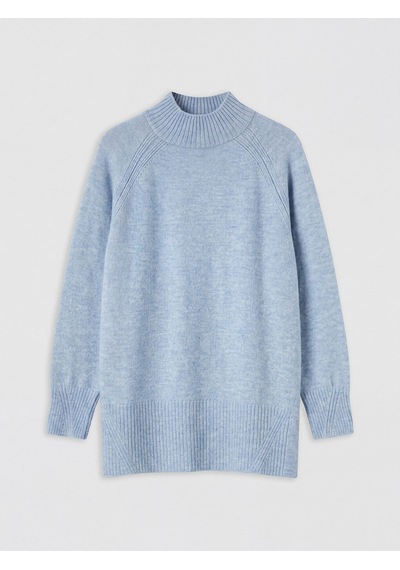 Lcw Modest Mavi Yarım Balıkçı Yaka Oversize Kadın Triko Tunik