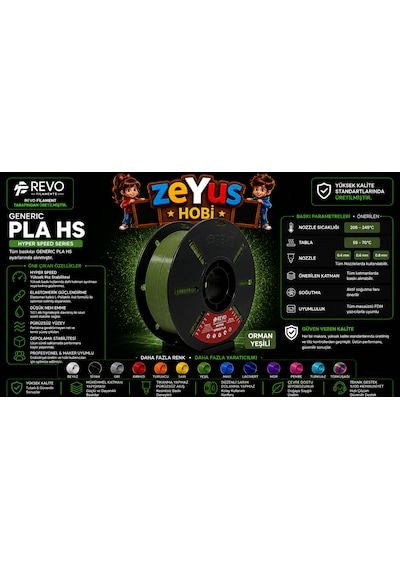 Generic Pla Hs Hyper Speed Filament Orman Yeşil 1.75 Mm 1000 Gr Orman Yeşili