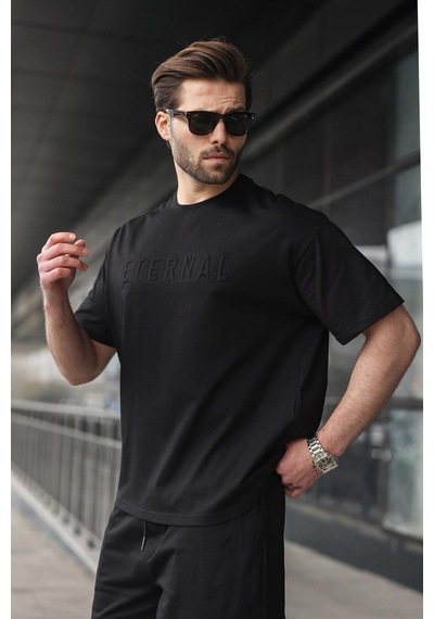 Siyah Erkek Şort T-shirt Takım E7347