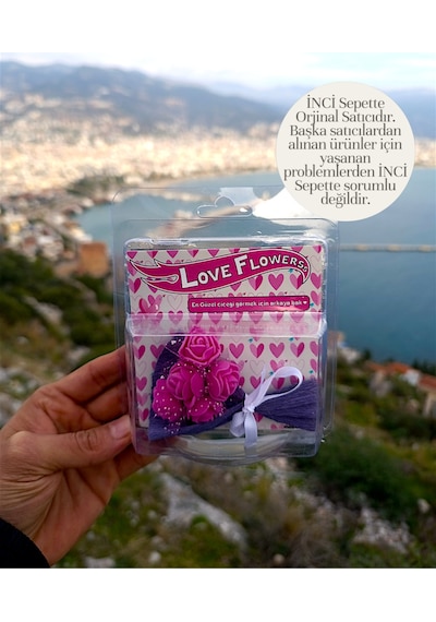 Çiçekli Buket Hot Flowerss Mini Buketi Aynalı Yazılı