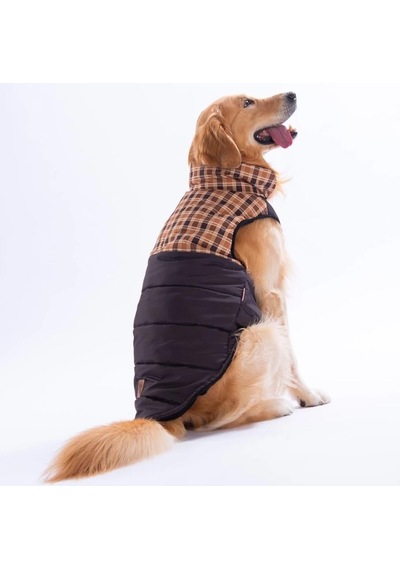 Pawstar Kahverengi Elgin Paws Su İtici Orta-büyük Irk Köpek Puf Yelek Yağmurluk