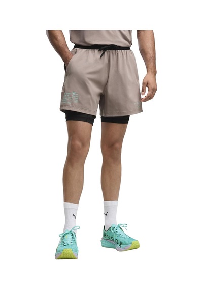 529236-81 Puma X Hyrox M 2ın1 Pwrmode Short Erkek Şort Ve Kapri Bej 529236-81