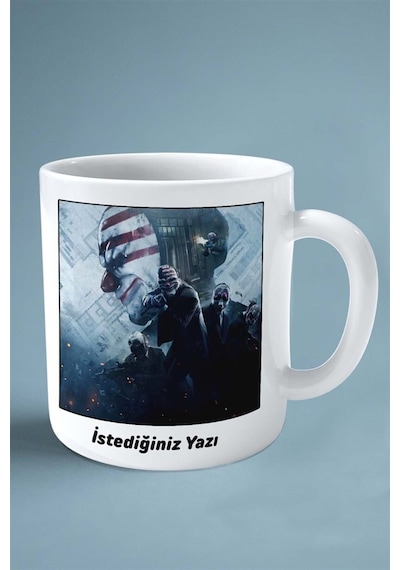 Payday Oyun Baskılı Kupa Bardak Çift Taraflı Baskı Kişiye Özel Model 4 Çok Renkli