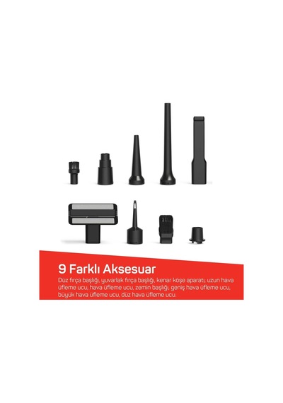 Tr Ar4500 Rushx Araç İçi Süpürge 17000pa 6-in-1 Şarjlı Kablosuz Güçlü Vakumlu El Süpürgesi Diğer