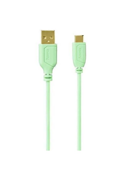 Hama Usb-c - Usb-a Kablo, ''flexi'', 0.75m, Yeşil -