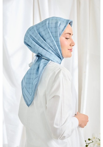 Silk Home %100 Twill İpek Eşarp S539 Mavi