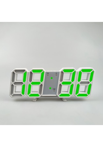 Dekoratif Dijital Led Masa Duvar Saati 3d Dijital Saat Çalar Saat Led Elektronik Saat Beyaz Kasa Yeşil Işık Renkli Dekoratif Dijital Led Masa Duvar Saati 3d Dijital Saat Çalar Saat Led Elektronik Saat Beyaz Kasa Yeşil Işık Renkli