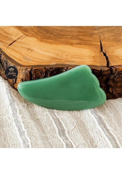 Aventurin Gua Sha Yüz Vücut Masaj Taşı Doğal Taş Cilt Bakımı
