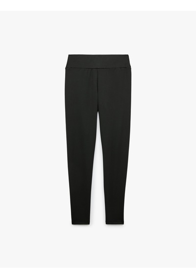Koton Yüksek Bel Slim Fit Beli Lastikli Spor Tayt Siyah 7wak40250nk
