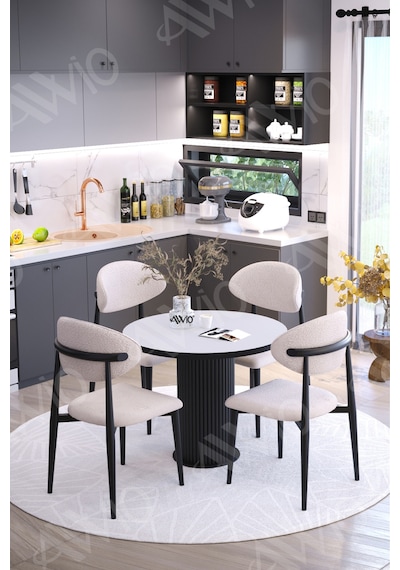 Avvio Lyon Bohem Lake Mdf Ayak Siyah Polo Sandalye 90x90 Yemek Masası Mutfak Masası Masa Sandalye Takımı Beyaz Avvio Lyon Bohem Lake Mdf Ayak Siyah Polo Sandalye 90x90 Yemek Masası Mutfak Masası Masa Sandalye Takımı Beyaz
