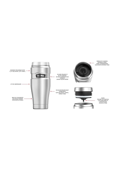 Thermos Sk1005 Stainless King Mug Termos 0,47l - Matte Stainless Steel Gri