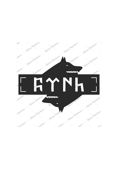 Göktürk Göktürkçe Türk Yazı Kurt Sticker 00888