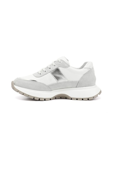 Gönderi(R) Gönderi R Beyaz Dolgu Taban Lastik Bağcıklı Hakiki Deri Sneaker Beyaz