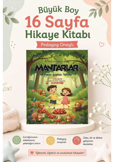Mantarlar - 16 Sayfa Eğitici Çocuk Hikaye Kitabı - Hediyeli