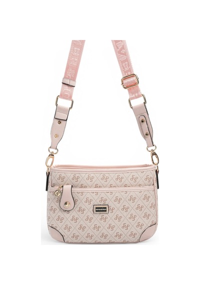 Silver & Polo Silver Polo Pembe - Pudra Monogram Kadın Çapraz Çanta Sp1160