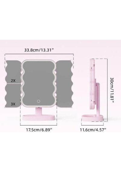 Valkyrie Xr-750 Led Işıklı Katlanabilir Makyaj Aynası - 2x 3x Büyütme Modu - Dokunmatik Touch Ekran - Pilli Diğer