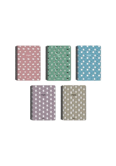 Papirüs Miyav Spiralli Pp Kapak 16x23 100yp. Çizgili Çok Renkli