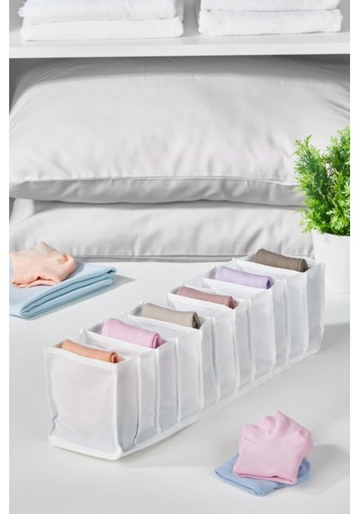 11 Bölmeli Çekmece Düzenleyici Akordeon Organizer-small - Beyaz Polipropilen 45 X 10 Beyaz Tr Diğer