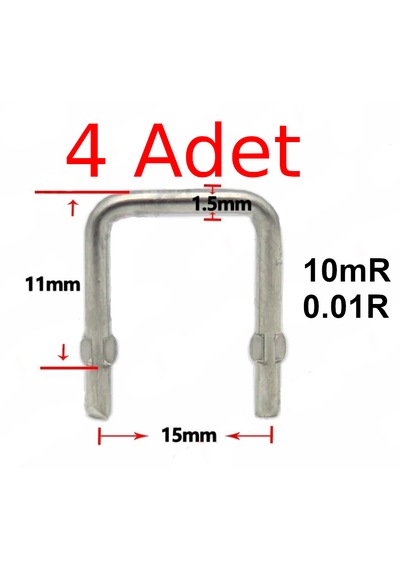 4 Adet 10mr 1.5mm X 15mm Constantan Şönt Direnç