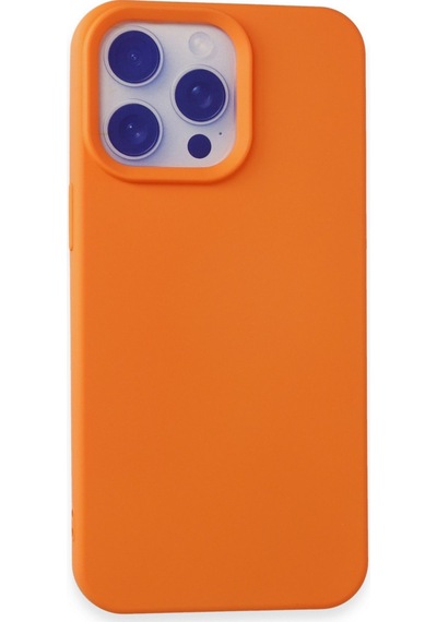Apple iPhone Uyumlu - 15 Pro Max Kılıf Nano İçi Kadife Silikon - Turuncu