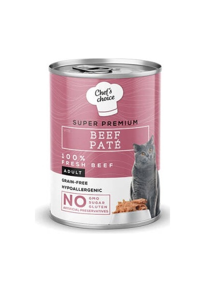 Pate Beef Biftekli Tahılsız Ezme Yetişkin Kedi Konservesi 400 Gr