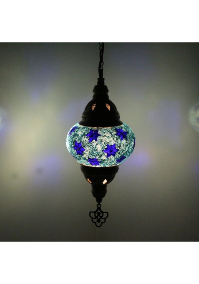 Dekoratif MOZAİK AVİZE TEKLİ SARKIT OSMANLI TARZI GECE LAMBASI