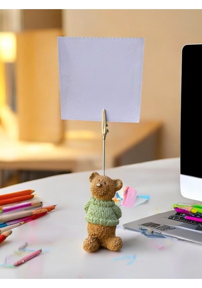 Sevimli Ayıcık Teddy Fotoğraf Not Tutacağı Hediyelik Not Tutucu Kahve