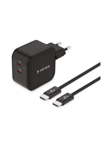 60w Çift Portlu Usb-c Girişli Akıllı Hızlı Şarj Adaptör Kablo Seti - Pd Ve Qc Destekli