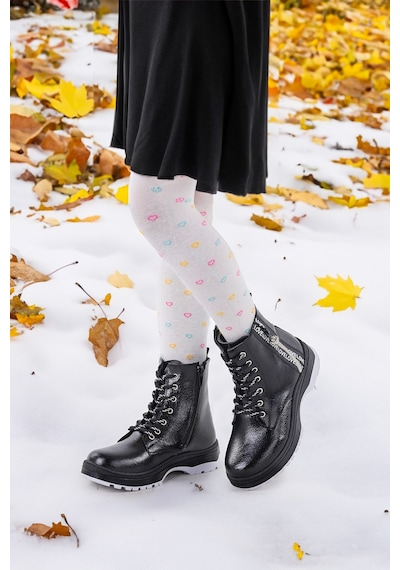 Kiko Kids Termo Taban Kız Çocuk Bot 622 Çatlak Siyah