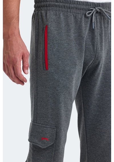Slazenger Parı In Erkek Cepli Dar Paça Koyu Gri Eşofman Altı Koyu Gri