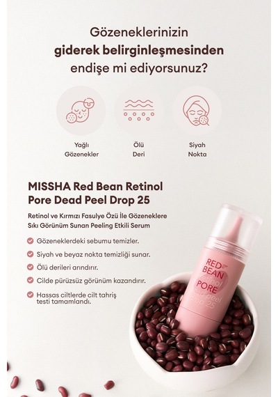 Missha Retinol Ve Kırmızı Fasulye Özlü Peeling Serum 15 G