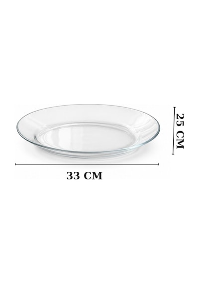 Cam Servis Tabağı Şeffaf Salata Ve Meyve Sunum Tabağı Kahvaltılık Pasta Meze Tabağı 33x25 Cm