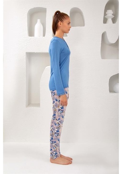Relax Mode Kadın Patlı Pijama Takım - 10763 Renkli