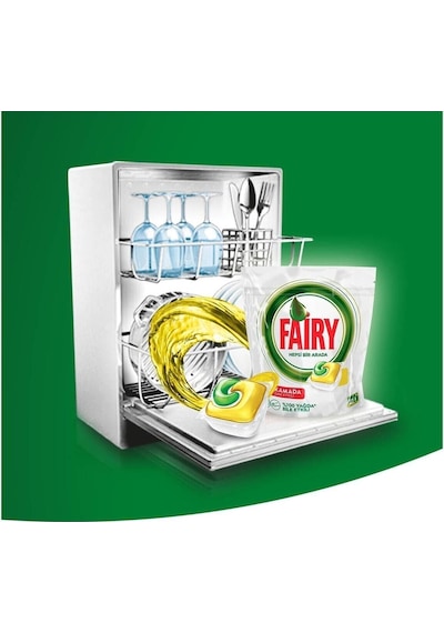 Fairy Hepsi Bir Arada 100 Yıkama Bulaşık Makinesi Deterjanı Kapsülü Limon Kokulu
