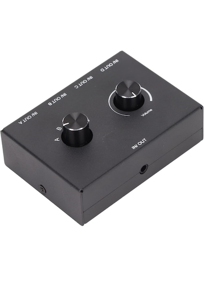 6078 Ses Kulaklık Hoparlör 4 Port Aux Switch Çoklayıcı Çevirici 3.5mm Stereo Audio Seçici